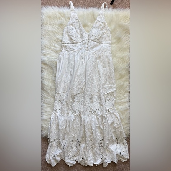 Generation Love Pippa Embroidered Poplin Sundress White Eyelet Hem Cotton Bridal - Picture 2 of 7